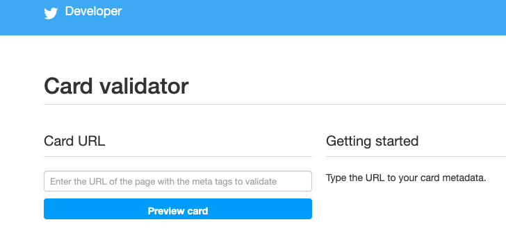 image of Twitter's card validator